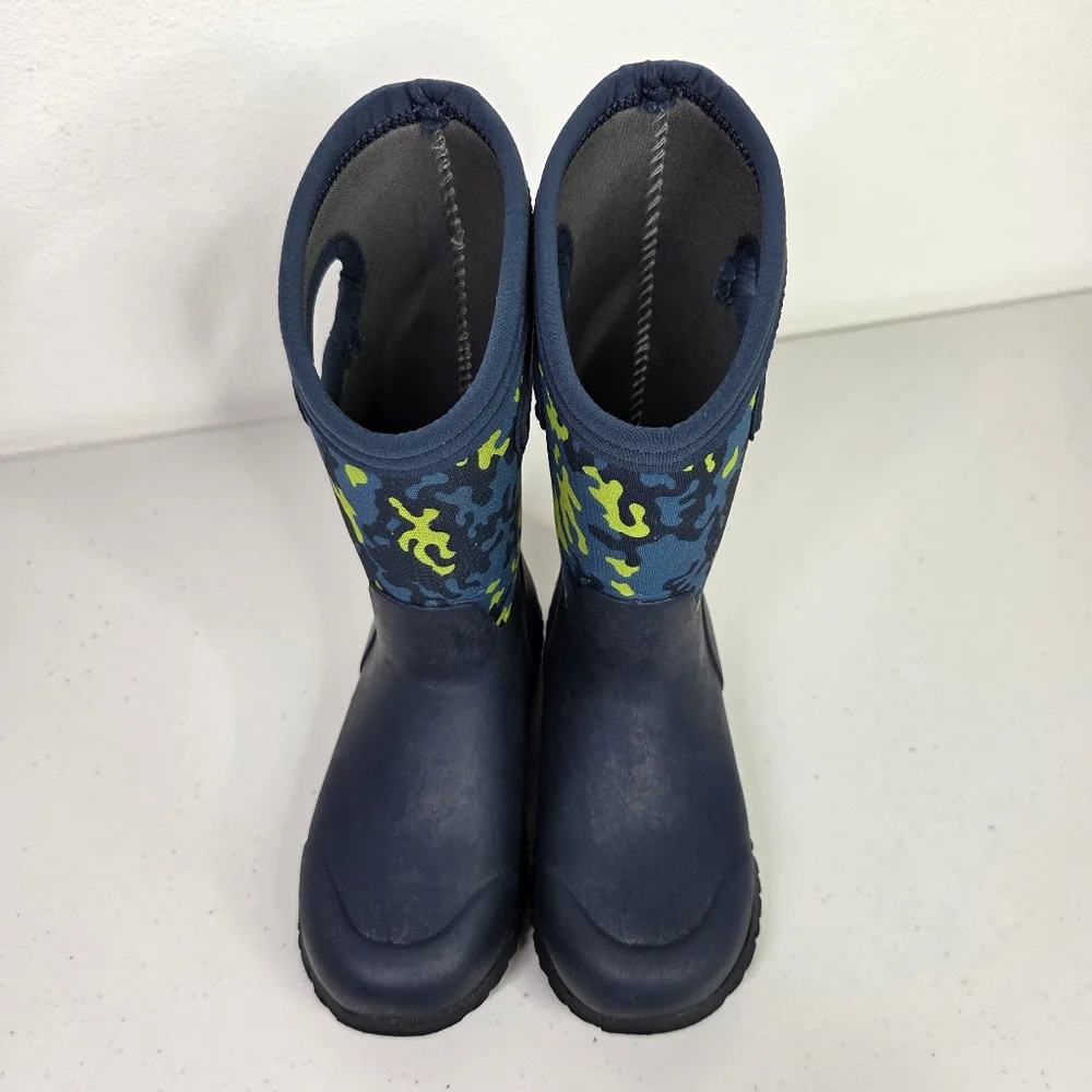 Bogs K YORK NEO CAMO Kids Blue and Green Camouflage Rain Snow Boots